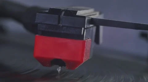 Turntable stylus angled Video stock 44404617