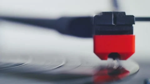 Turntable stylus close up Stock Footage 44404534