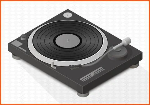 Turntable vector 3d illustration turntable isometric perspective view flat... Stock Photos