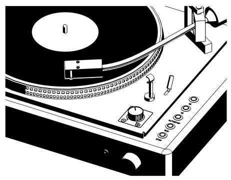 Turntable vinyl close up Illustrazione stock