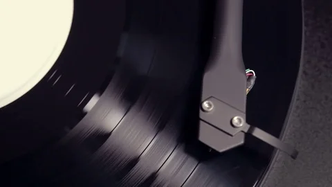 Turntable with a vinyl disk 库存影片 71472963