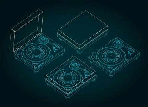 Turntable vinyl illustrations Stock Illustration