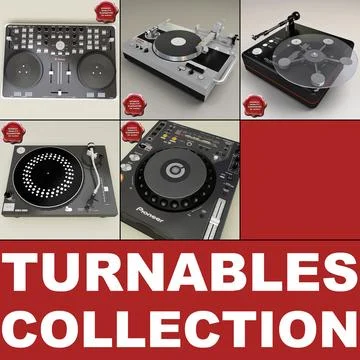 Turntables Collection 3D Model