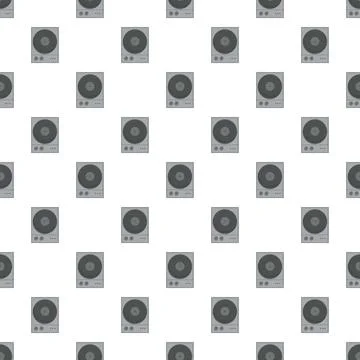 Turntables playing music seamless pattern Stock Illustration