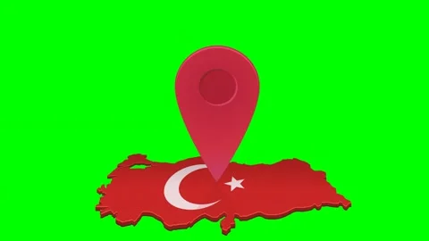 Turquie pin map bouncing loop 30fps ProRes4444 Видео 345730158