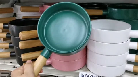 Turquiose Ceramic Serving Dish Stock Footage 159291589