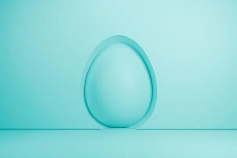 Turquoise 3D Easter egg on minimalist podium. Stock Illustration
