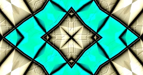 Turquoise 3D Embossed Abstract Geometric Structure Symmetric Pattern Background イラスト素材