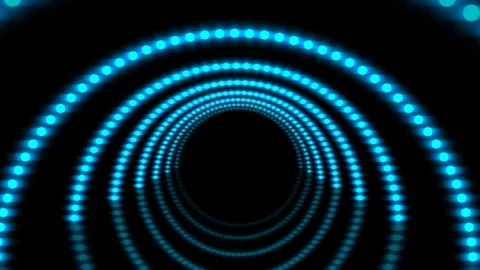 Turquoise 3D light tunnel stage video background. Vidéo 116553380