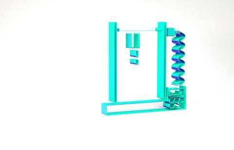 Turquoise 3D printer icon isolated on white background. Minimalism concept. 3 イラスト素材