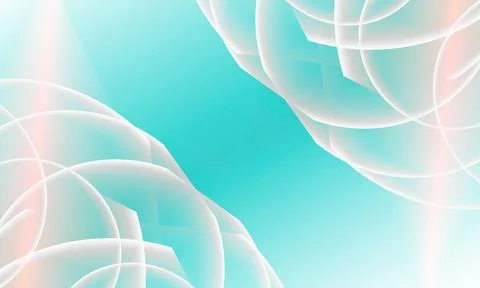 Turquoise abstract background with transparent lines and shapes. Stock Illustration