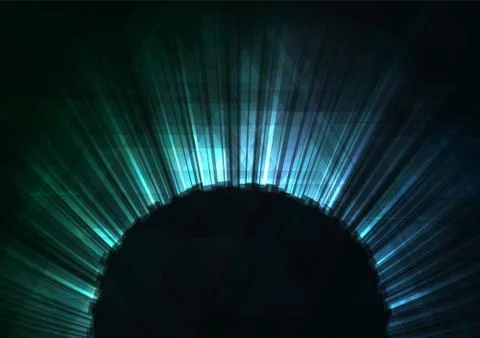 Turquoise abstract circle layer bloom bar background Stock Illustration