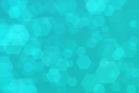 Turquoise abstract defocused background, hexagon shape bokeh pattern. 스톡 일러스트