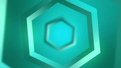 Turquoise abstract geometric background 3d square hexagon shape transparent Stock-Footage 299998806