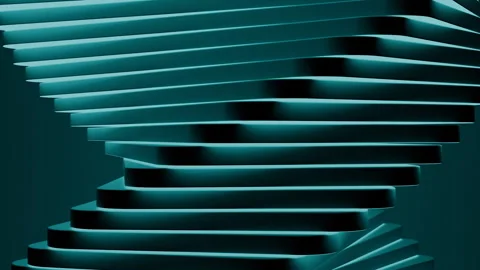 Turquoise abstract rotating helix shape morphing Stock Footage 311983576