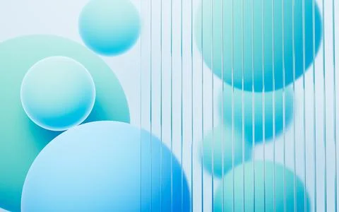Turquoise abstract spheres background, mobile phone wallpaper, computer wal.. Stock Illustration