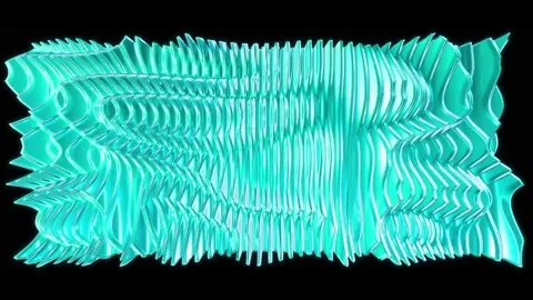 Turquoise Abstract Wave Distortion Stock-Footage 334154498