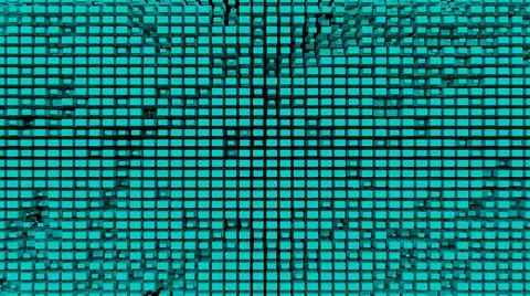 Turquoise abstraction with a large number of rectangular cubes.  Illustrazione stock