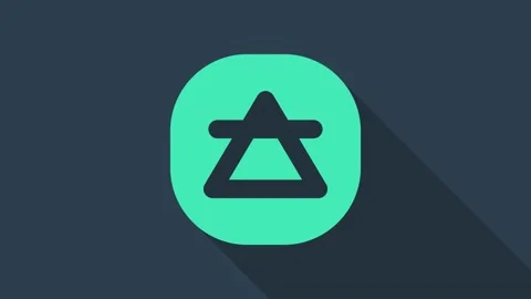 Turquoise Air element of the symbol alchemy icon isolated on blue background Stock Footage 148446718