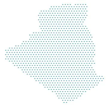 Turquoise Algeria map formed with bracket symbols on transparent vector Stock Illustration