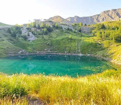 Turquoise Alpine Lake Stock Photos