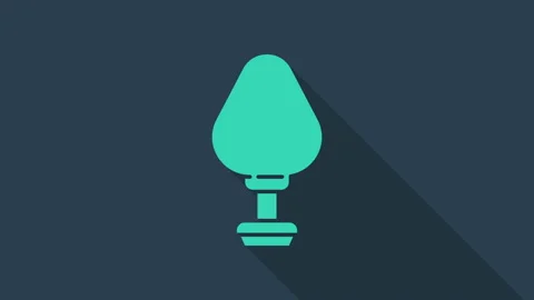 Turquoise Anal plug icon isolated on blu... | Stock Video | Pond5