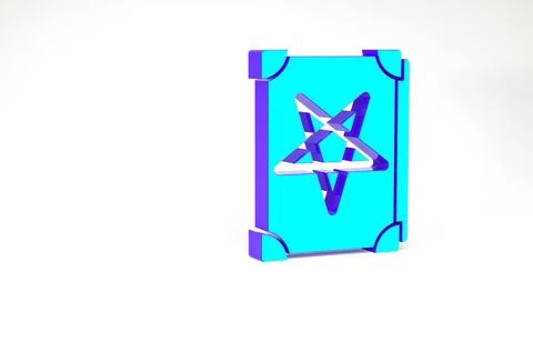 Turquoise Ancient magic book with alchemy recipes and mystic spells and encha 库存插图