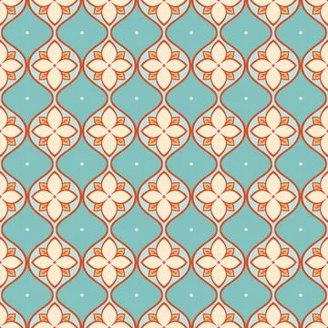Turquoise and beige pattern Stock Illustration