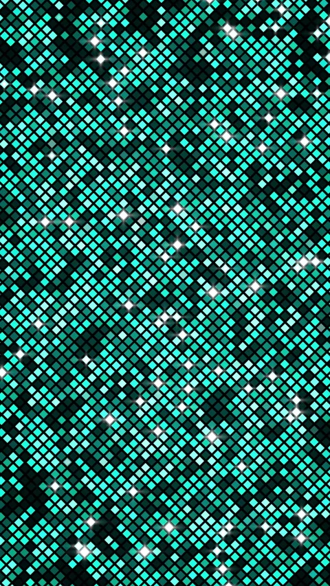 Turquoise and black diamond tile pattern with shimmering effect. Looped Stock Footage 319022542