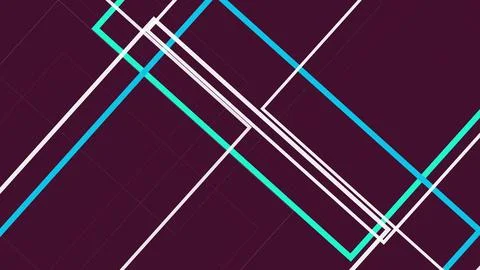 Turquoise and blue angular bands weave through precise white outlines on bu.. Stock Illustration