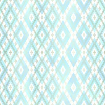 Turquoise and Gold Seamless Pattern Vector with Geometric Rhombus Shapes in W Illustrazione stock