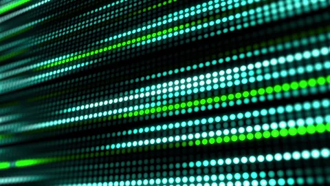 Turquoise and green glowing pixels. LED screen. Effect of movement festive Stock Footage 247119328