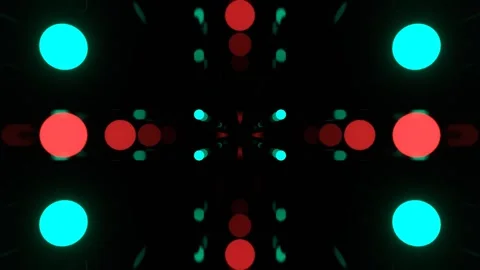 Turquoise and Light Red Corridor with Neon Flashing Dots Background VJ Loop  Stock Footage 306134542