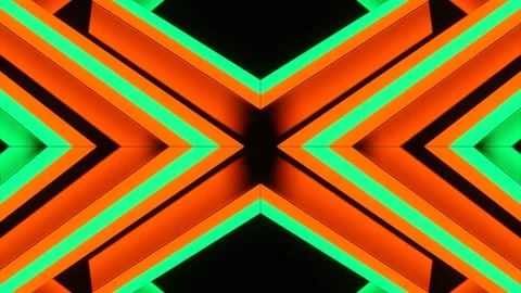 Turquoise and Orange Hypnotic Abstract X Kaleidoscope Background VJ Loop  Stock Footage 328972556