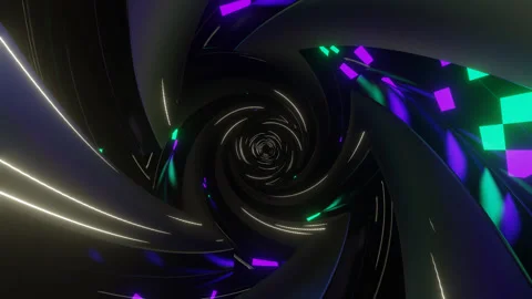 Turquoise and Purple Inside Spiral Black Hole Background VJ Loop in 4K Stock Footage 252137746