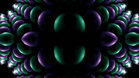 Turquoise and Purple Reverse Rotate Glossy Balls Kaleidoscope Background VJ Loop Stock Footage 339699178