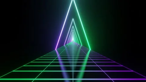 Turquoise and Purple Sci-Fi Neon Glowing Cyberpunk Road Background VJ Loop Stock Footage 246753415