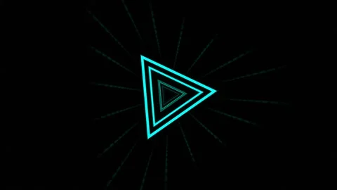 Turquoise and Purple Strobe Light In Triangular Futuristic Tunnel Background Stock Footage 308534093