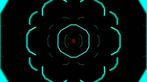Turquoise and Red Neon Psychedelic Abstract Transforming Object Background V Stock Footage 328356711