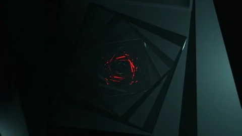 Turquoise and Red Sci-Fi Spiral Neon Strobe Corridor Background VJ Loop l 4K Stock Footage 297077485