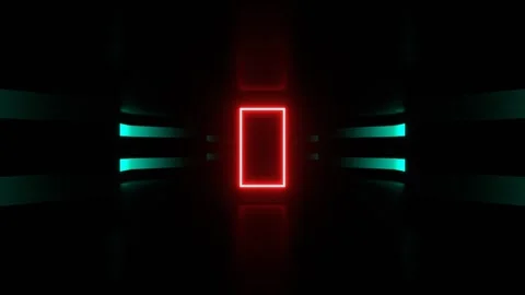 Turquoise and Red Simple Infinity Sci-Fi Neon Tunnel Background VJ Loop l 4K Stock Footage 296758861