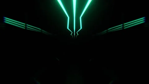Turquoise and Red Strobe Neon Sci-Fi Corridor Background VJ Loop l 4K Stock Footage 299568403