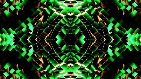 Turquoise and Yellow Random Shape Rectangular Waves Kaleidoscope VJ Background Stock Footage 334329425