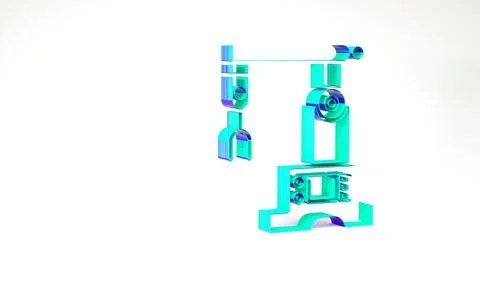 Turquoise Assembly line icon isolated on white background. Automatic producti Stock Illustration
