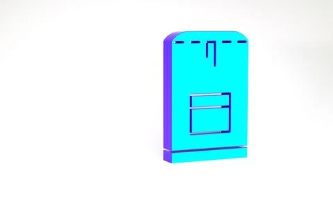 Turquoise Backpack icon isolated on white background. Diving underwater equip Illustrazione stock