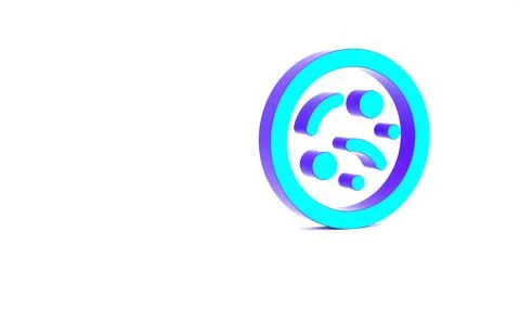 Turquoise Bacteria icon isolated on white background. Bacteria and germs, mic Stock Illustration