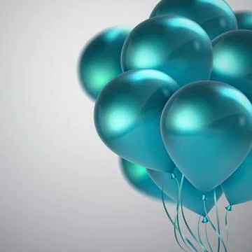 Turquoise Balloon Bunch. Stock Illustration