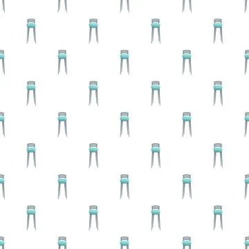 Turquoise bar stools repeating pattern white background Illustrazione stock
