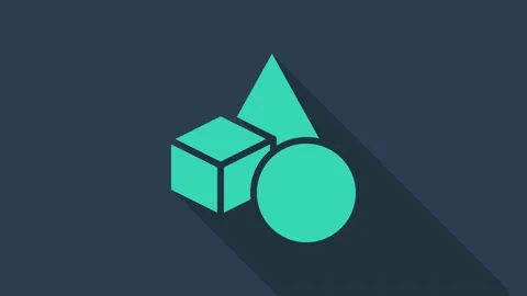 Turquoise Basic geometric shapes icon isolated on blue background. 4K Video Stock Footage 155545479