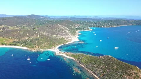 Turquoise Bay and Rocky Coast – French Riviera Aerial View Stock Footage 319015853
